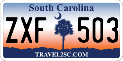 SC license plate ZXF503