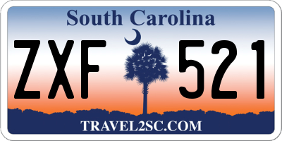 SC license plate ZXF521