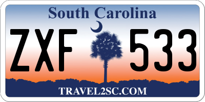 SC license plate ZXF533