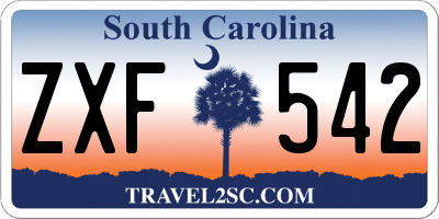 SC license plate ZXF542