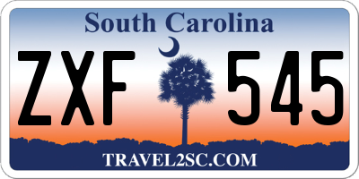 SC license plate ZXF545
