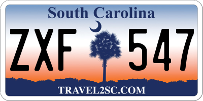 SC license plate ZXF547