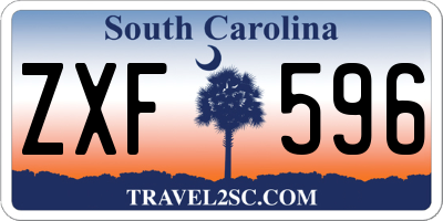 SC license plate ZXF596