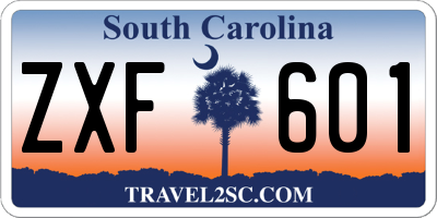 SC license plate ZXF601
