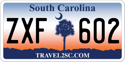 SC license plate ZXF602