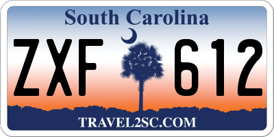 SC license plate ZXF612