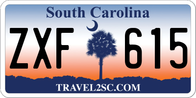 SC license plate ZXF615