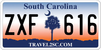 SC license plate ZXF616