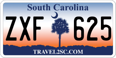 SC license plate ZXF625