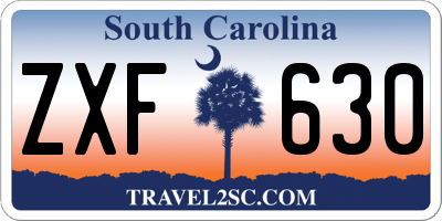 SC license plate ZXF630