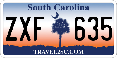 SC license plate ZXF635