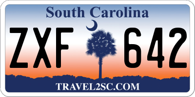 SC license plate ZXF642