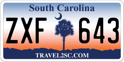 SC license plate ZXF643