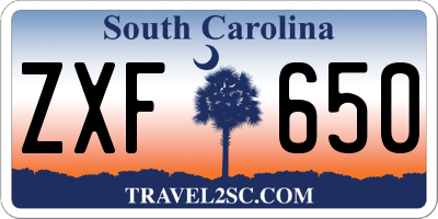 SC license plate ZXF650