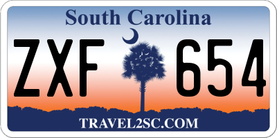 SC license plate ZXF654