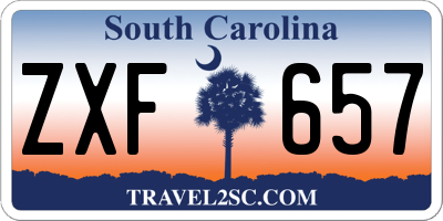 SC license plate ZXF657