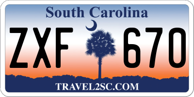 SC license plate ZXF670
