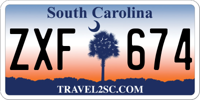SC license plate ZXF674