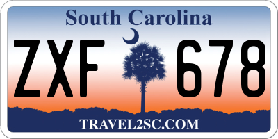 SC license plate ZXF678