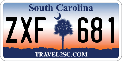 SC license plate ZXF681