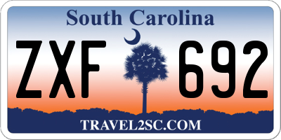 SC license plate ZXF692
