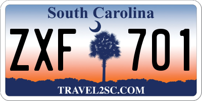 SC license plate ZXF701