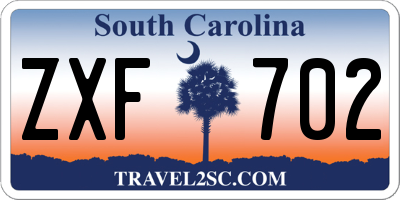SC license plate ZXF702
