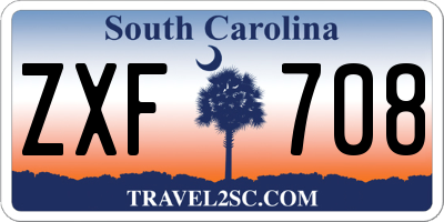 SC license plate ZXF708