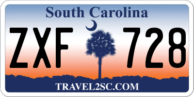 SC license plate ZXF728