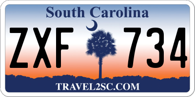 SC license plate ZXF734