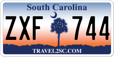 SC license plate ZXF744