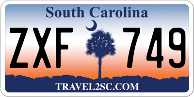 SC license plate ZXF749