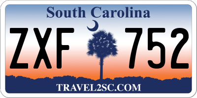 SC license plate ZXF752