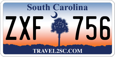 SC license plate ZXF756