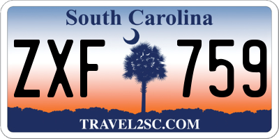 SC license plate ZXF759