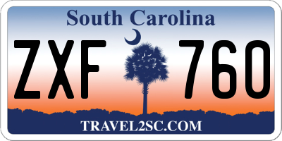 SC license plate ZXF760