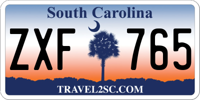SC license plate ZXF765