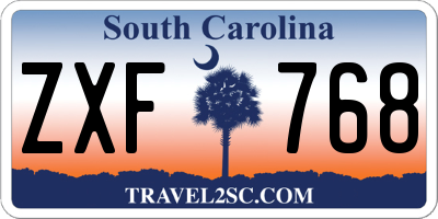 SC license plate ZXF768