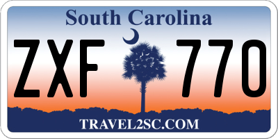 SC license plate ZXF770