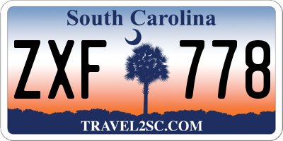 SC license plate ZXF778