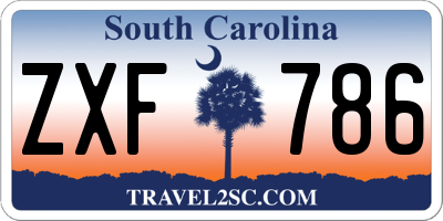 SC license plate ZXF786
