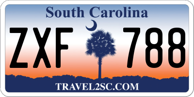 SC license plate ZXF788