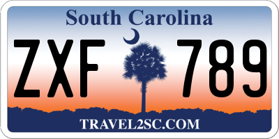 SC license plate ZXF789