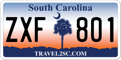 SC license plate ZXF801