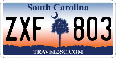 SC license plate ZXF803