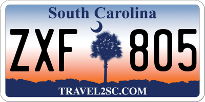 SC license plate ZXF805