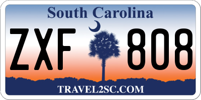 SC license plate ZXF808