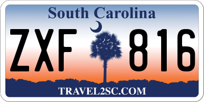 SC license plate ZXF816