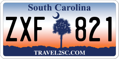 SC license plate ZXF821