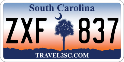 SC license plate ZXF837